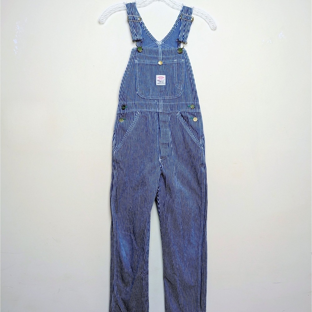 Vintage Pointer Brand Denim Conductor Overalls 80s Workwear Kids Youth Size 10